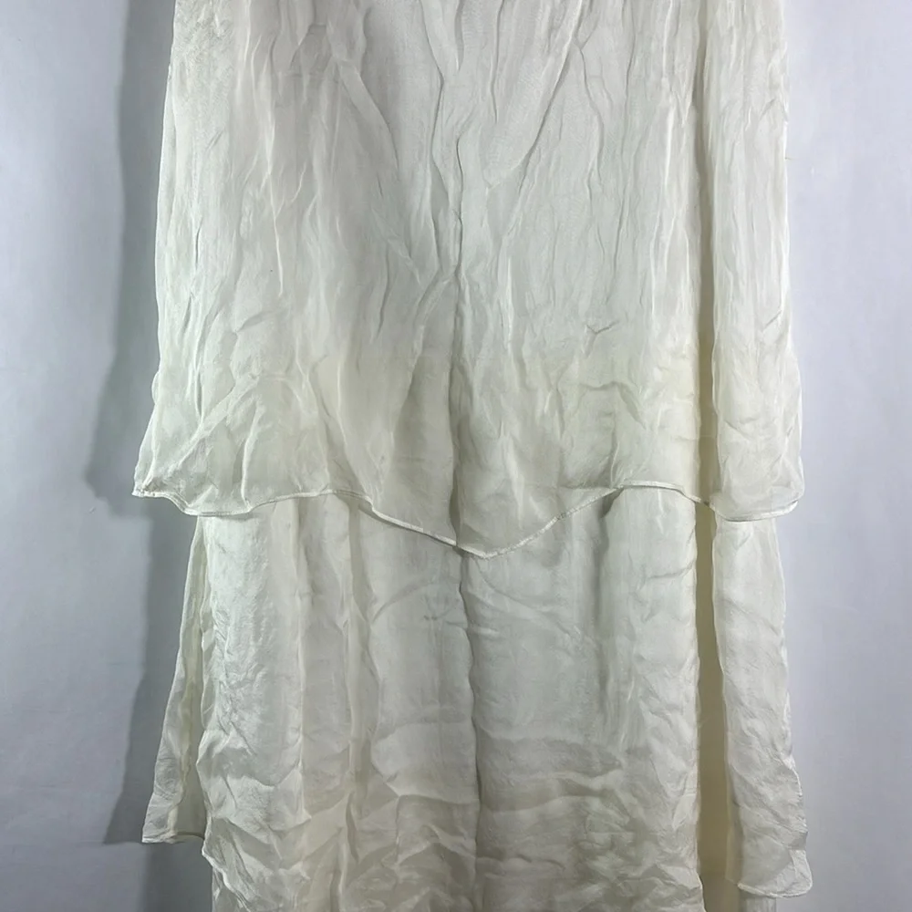 Soft Surroundings 100% Silk Tiered Midi Dress Size Medium - Picture 3 of 11